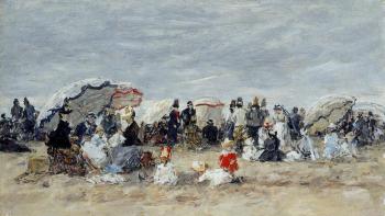 尤金 佈丹 Trouville, Beach Scene 尤金 佈丹 Trouville, Beach Scene
